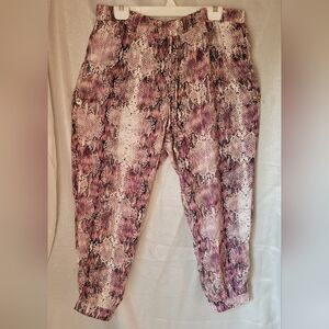 Jennifer Lopez Pants Womens XL Python Print Pull On Elastic Waist Pants